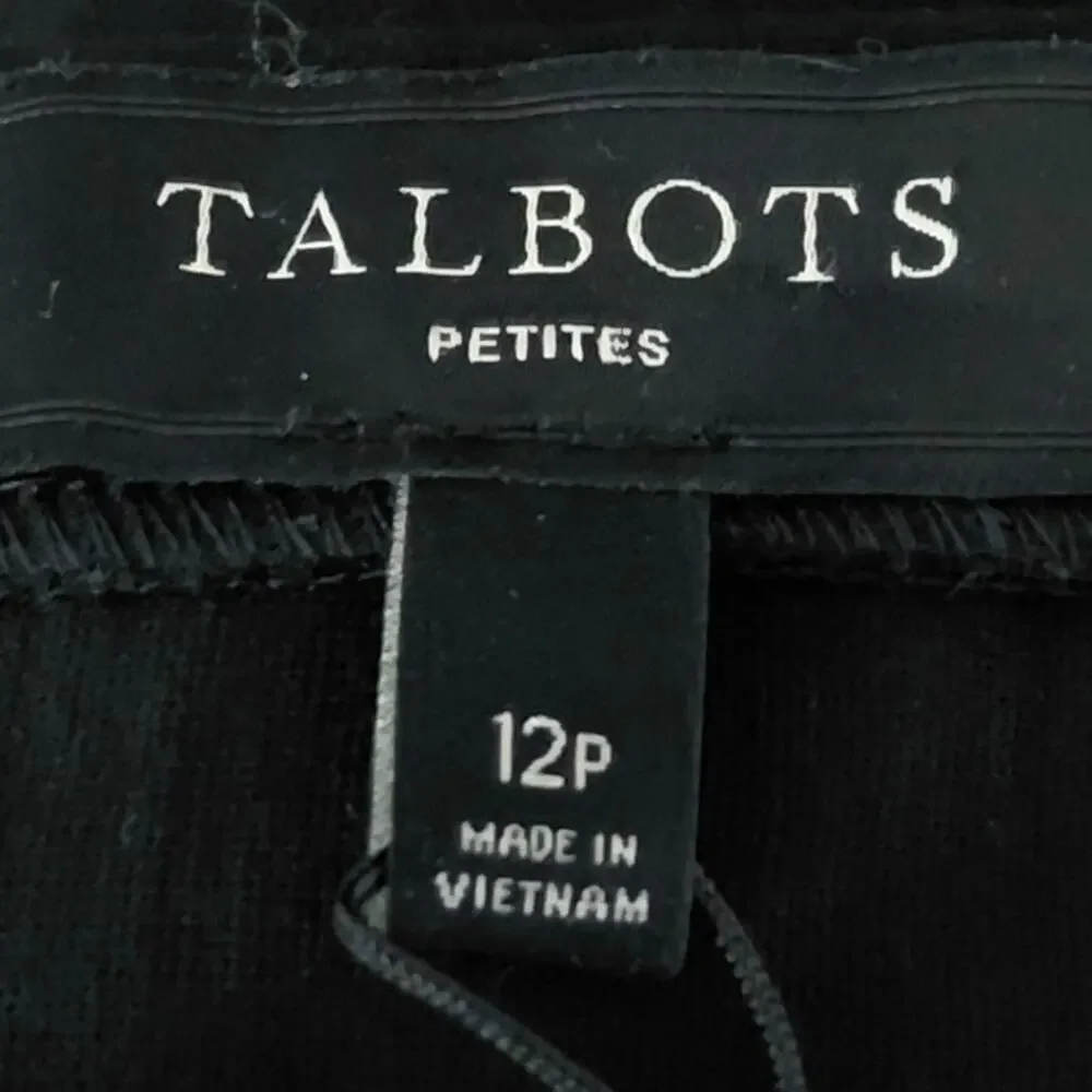 NWT Talbots Rayon Blend Black A-Line Midi Skirt Women Size 12P